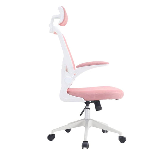 Ergonomikus irodai szék deréktámasszal, fejtámlával, rózsaszín by Timelesstools