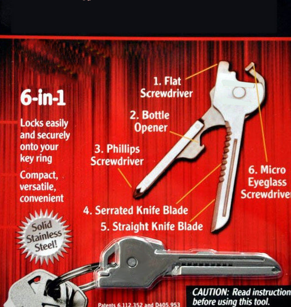 Multipurpose Keychain Key Survive Pocket Opener Shape Mini Multi Gear Utility Tech Tool Ring Screwdriver - Rendtronics