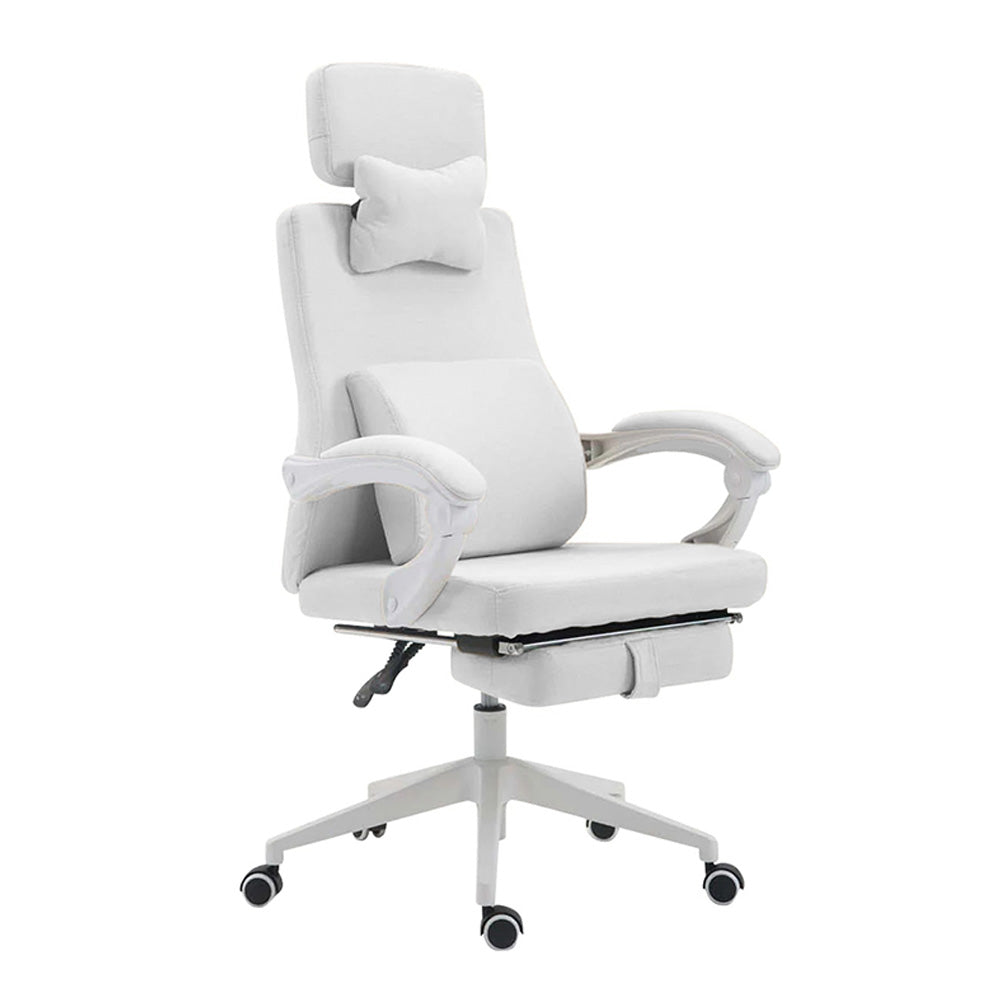 Krzesło biurowe obrotowe z zagłówkiem - w kilku rodzajach-białe by Timelesstools