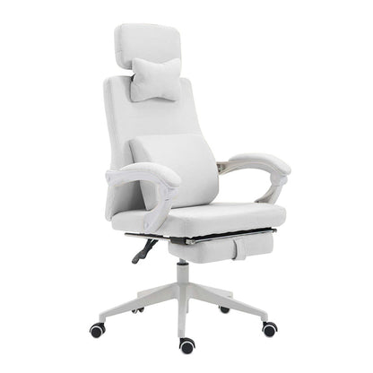 Krzesło biurowe obrotowe z zagłówkiem - w kilku rodzajach-białe by Timelesstools