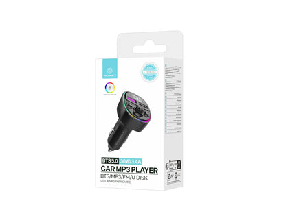Techancy Transmissor Fm Para Automóvel TE0870, Carregamento Rápido Pd De 30 W, Reprodução De Música Mp3, Entrada De 12-24 V by Techancy