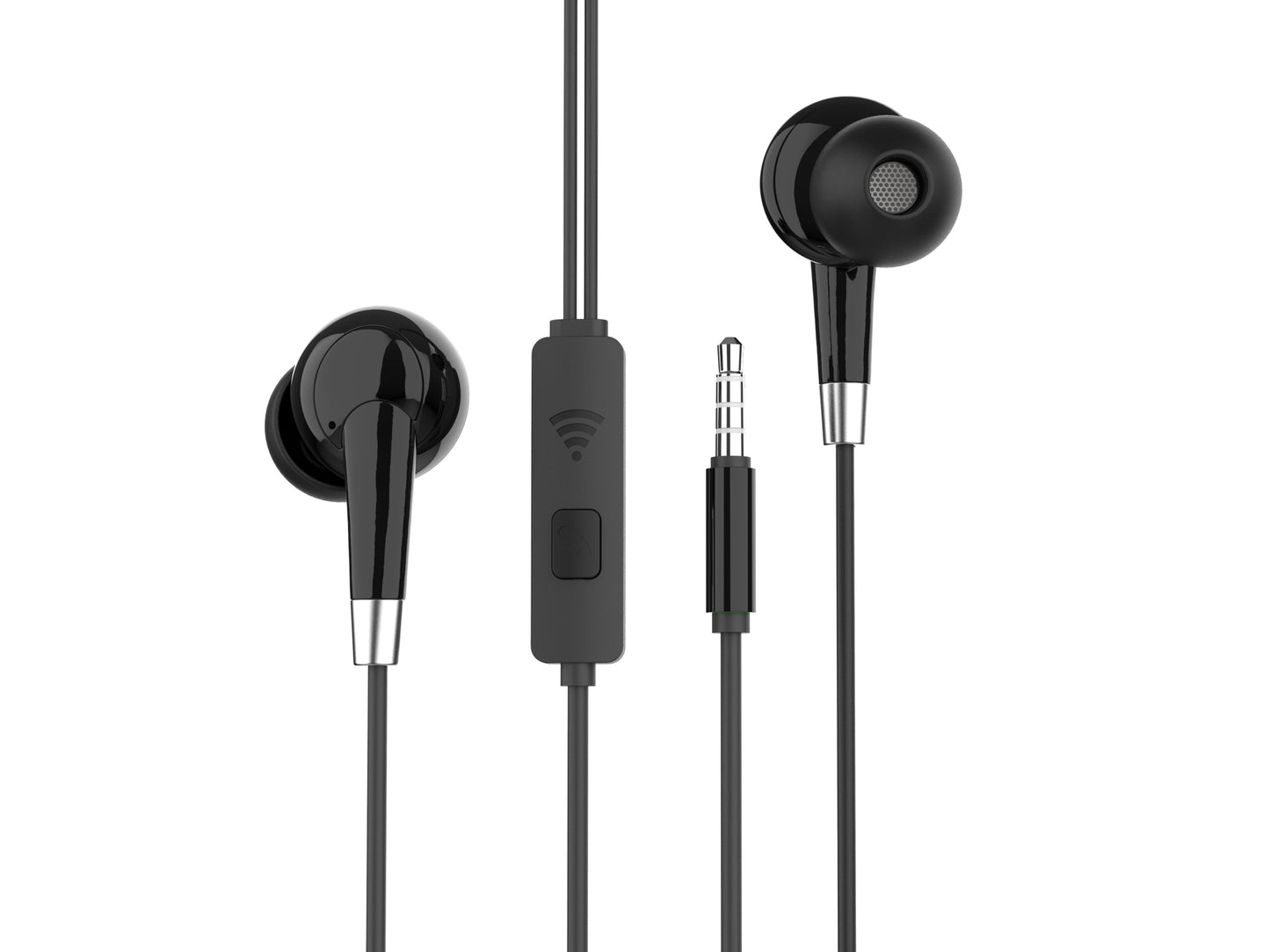 Techancy Auscultadores Intra-Auriculares Com Fios Pretos 1,2 M TD8056, Tomada De 3,5 Mm Compatível Com Telemóveis/Pc/Mp3, Etc. by Techancy