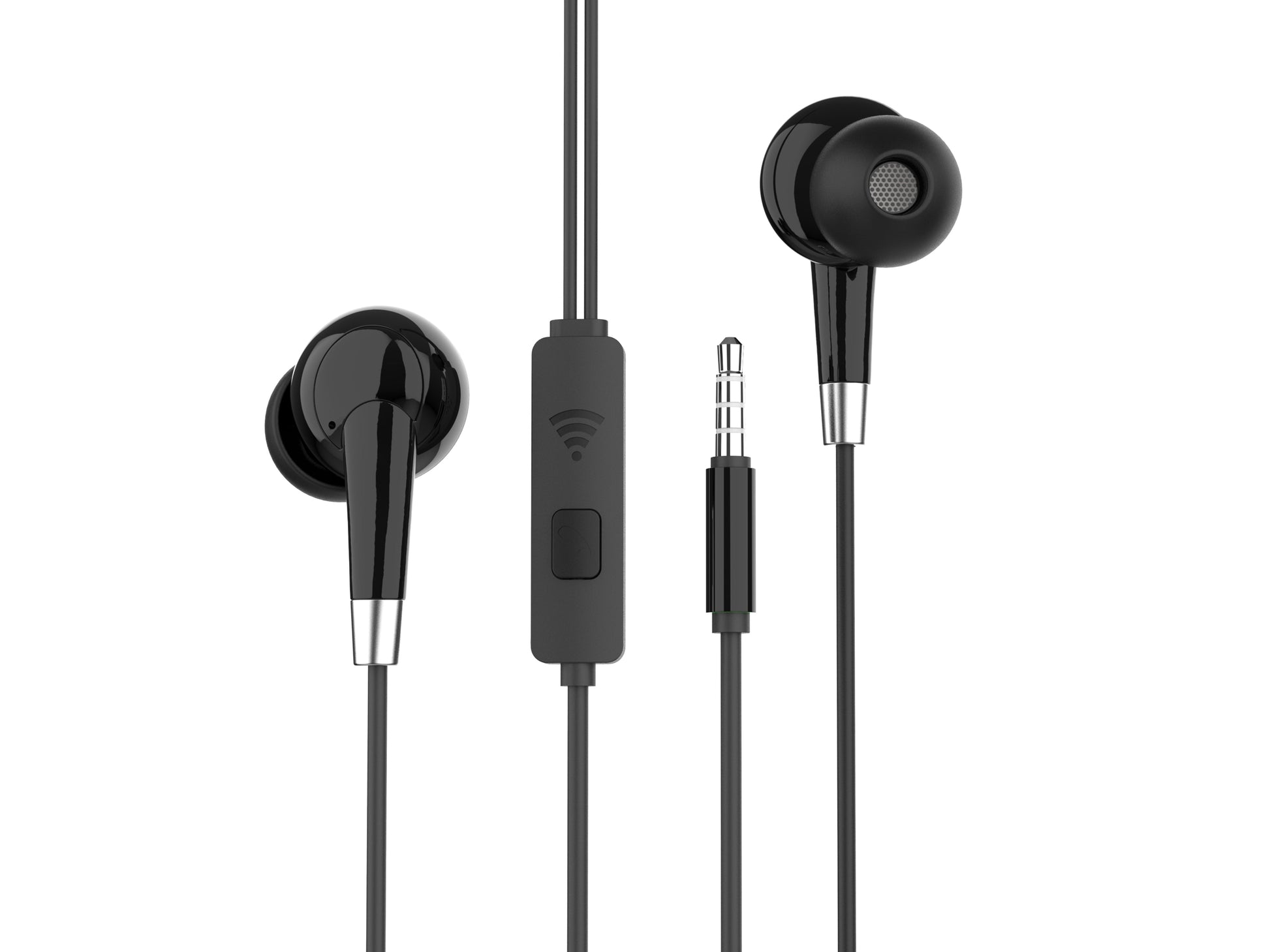 Techancy Auscultadores Intra-Auriculares Com Fios Pretos 1,2 M TD8056, Tomada De 3,5 Mm Compatível Com Telemóveis/Pc/Mp3, Etc. by Techancy