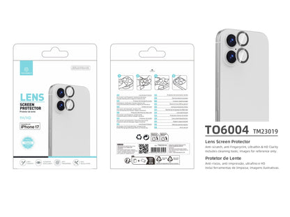 Techancy Protetor de Lente para iPhone 17 TO6004 9H Ultra Fino Alta Definicao Anti Risco Anti Impressao Digital Transparente by Techancy