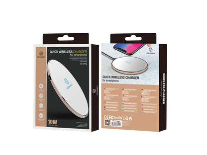 Carregador sem fios Techancy 10 W para telemóveis, TF2770, compatível com telemóveis Android e Apple, branco by Techancy
