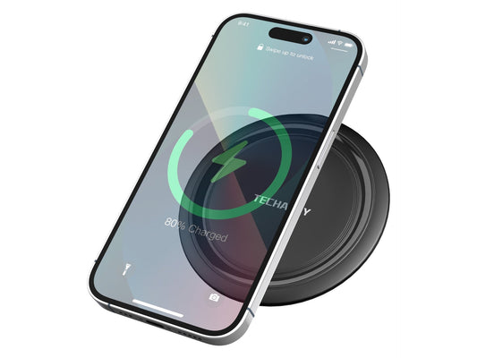 Techancy Carregador sem fio 15W TF2799, compatível com várias marcas de smartphones, carga rápida e segura, leve e portátil by Techancy