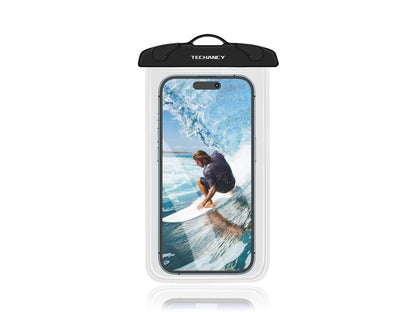 Techancy Capa De Telemóvel À Prova De Água Preta TU7453. Capacidade Extra Grande De 7,2 Polegadas, À Prova De Água Ipx8. by Techancy