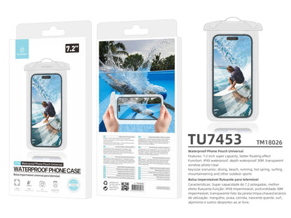 Techancy Capa De Telemóvel À Prova De Água Branca TU7453. Capacidade Extra Grande De 7,2 Polegadas, À Prova De Água Ipx8. by Techancy