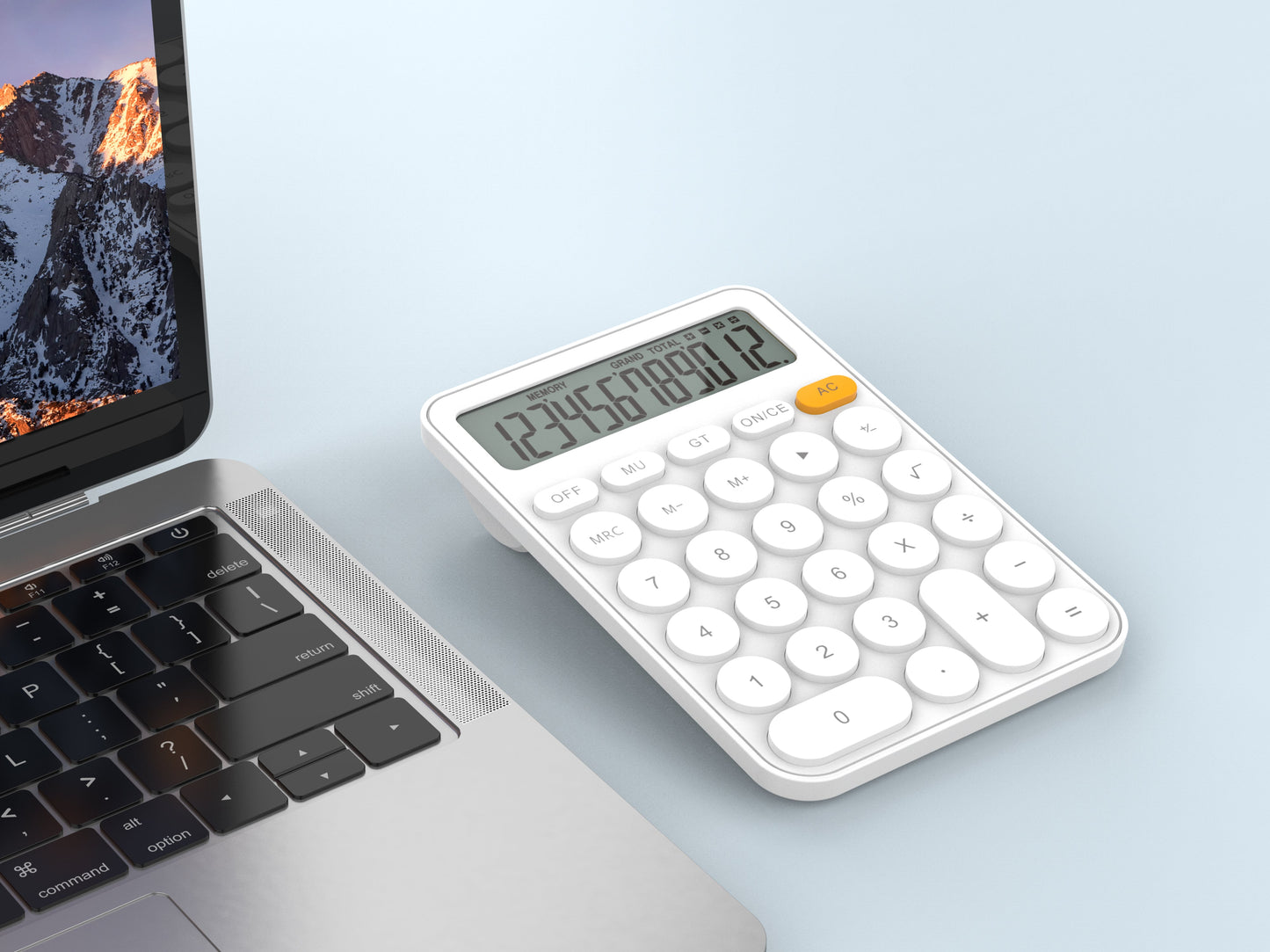 Techancy Calculadora escritorio MK1165 LCD 12 digitos com funcoes MRC GT MU e tecla CE clara Branco by Techancy