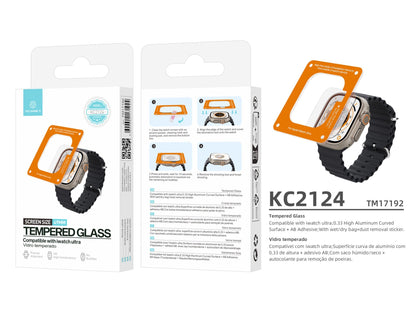 Techancy Protetor De Ecrã De Vidro Temperado KC2124, Compatível Com Apple Watch Ultra 49 Mm, Superfície Curva De 0,33 Mm. by Techancy