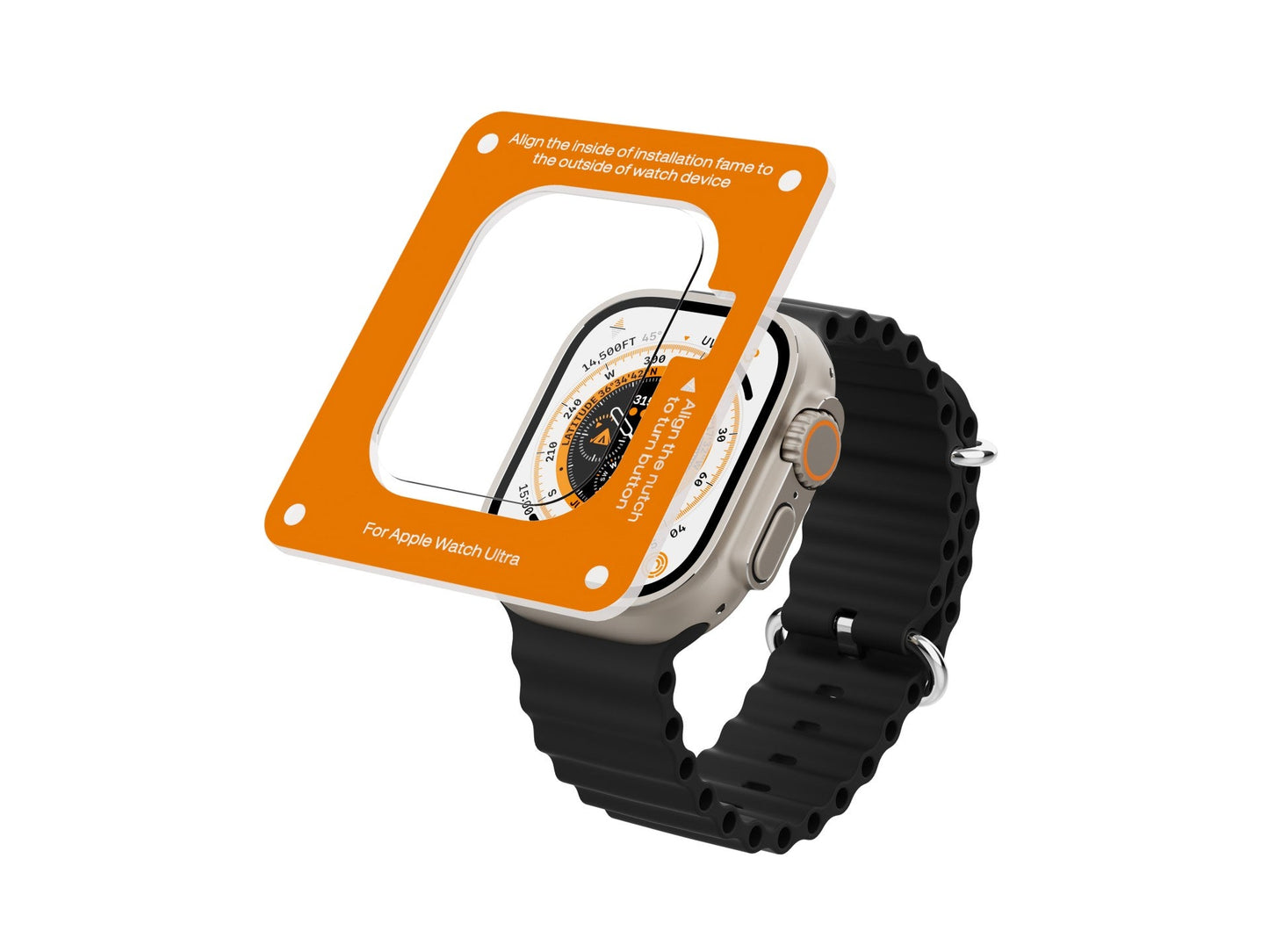 Techancy Protetor De Ecrã De Vidro Temperado KC2124, Compatível Com Apple Watch Ultra 49 Mm, Superfície Curva De 0,33 Mm. by Techancy