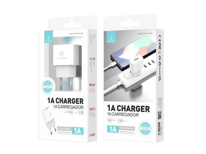 Techancy Carregador De Telemóvel Usb Branco TA2776, Saída De Carregamento Estável 5v-1a, Compatível Com Vários Dispositivos by Techancy