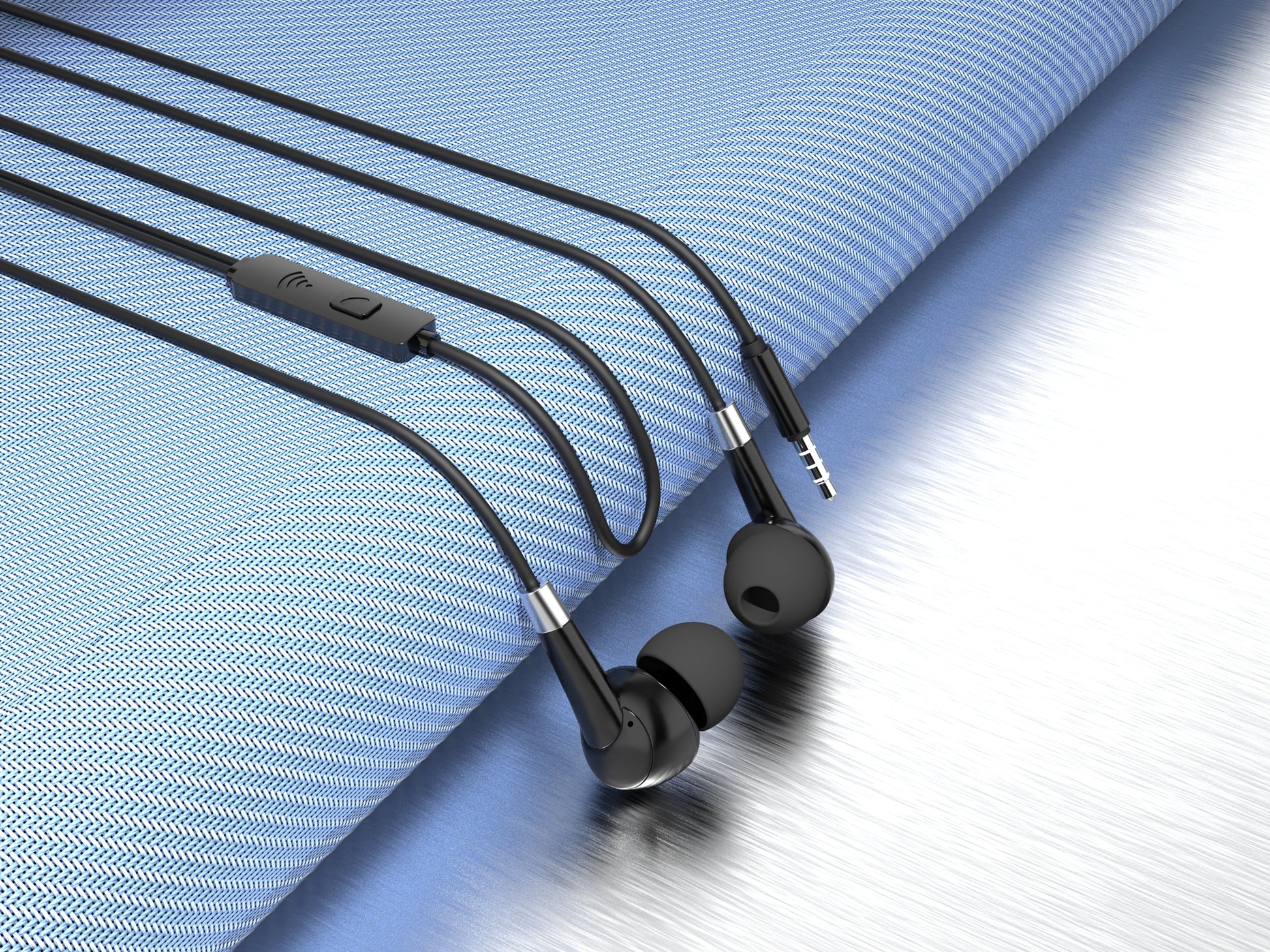 Techancy Auscultadores Intra-Auriculares Com Fios Pretos 1,2 M TD8056, Tomada De 3,5 Mm Compatível Com Telemóveis/Pc/Mp3, Etc. by Techancy