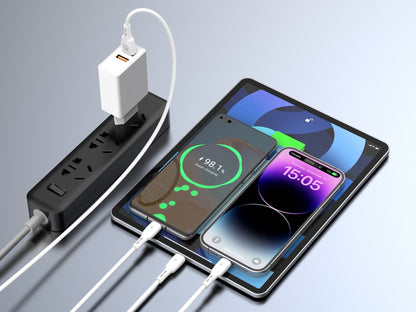 Techancy Cabo 3 em 1 TB1742, 2.4A, 1m Branco, USB-C/Micro/Lightning, CompatIvel com Dispositivos Diversos, Design Resistente by Techancy