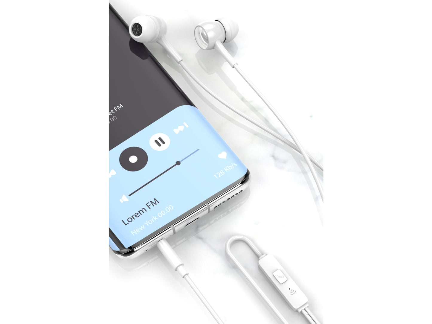 Techancy Auscultadores Intra-Auriculares Com Fios Brancos 1,2 M TD8057, Tomada De 3,5 Mm Compatível Com Telemóveis/Pc/Mp3, Etc. by Techancy