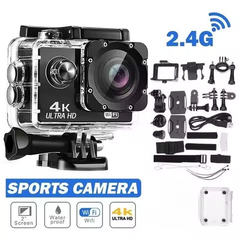 4K Sports Action Camera with WiFi Mini Cam Black by OBA