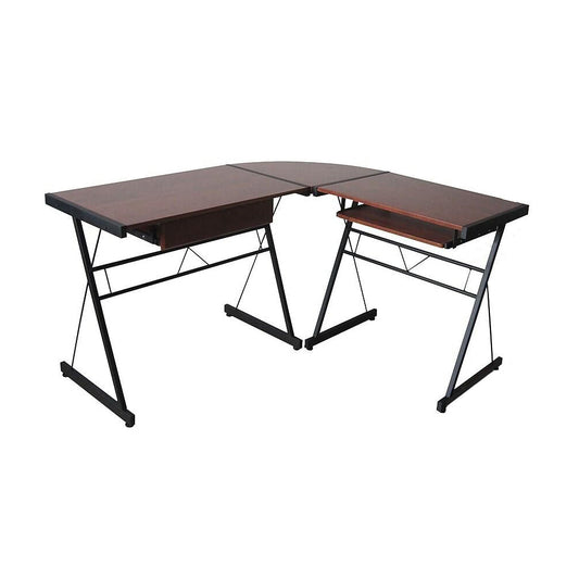 L-shaped desk-dark brown by Timelesstools