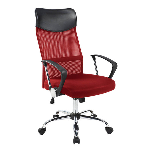Ergonomic office chair with raised back - red by Timelesstools