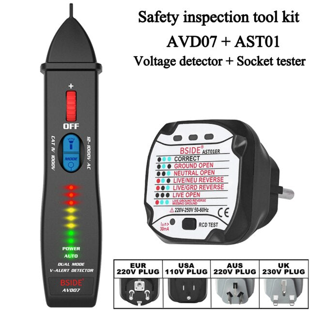 Non-contact Voltage Detector indicator AVD07 Smart Electric Pen Tester Live/Neutral wire distinction Continuity check NCV by Vimost Shop