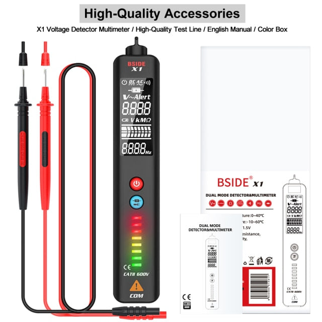 X1/X2 Voltage Detector Tester Smart Multimeter Non-contact Infrared Thermometer EBTN Display Live wire Test pencil Meter by Vimost Shop