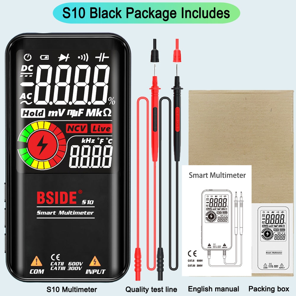 S10/11 Digital Multimeter 9999counts Smart DC AC Voltage Capacitor Ohm Diode NCV Hz Tester DMM with rechargeable battery by Vimost Shop