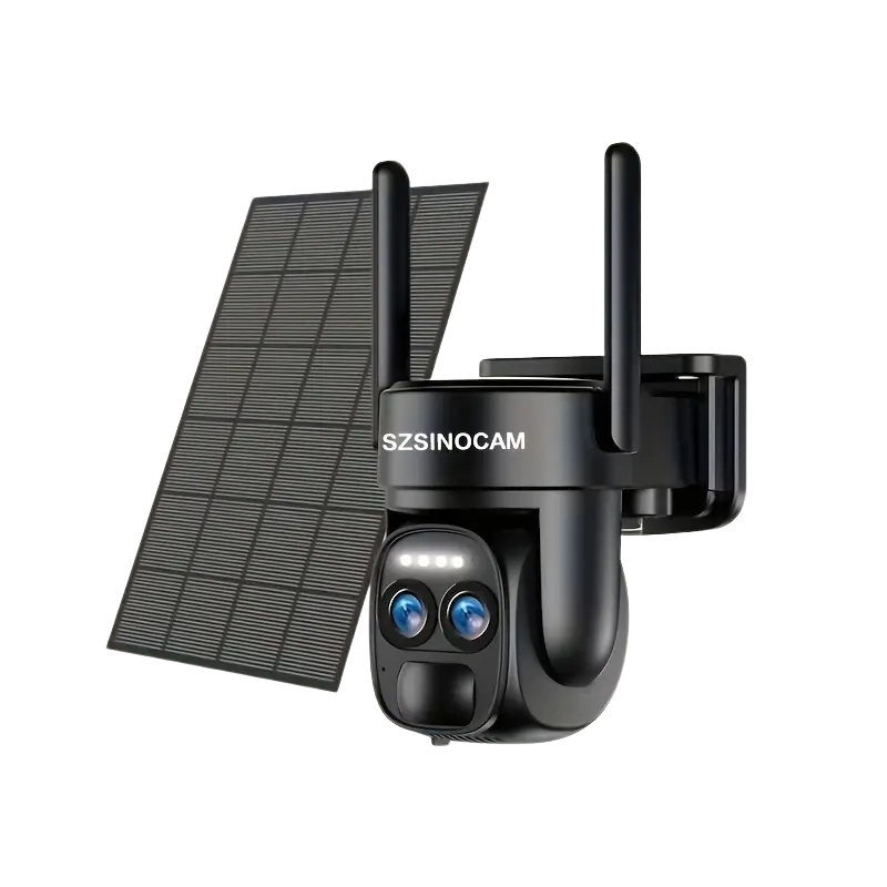 Dual-Lens Solar Security Camera with 8X Zoom by TM